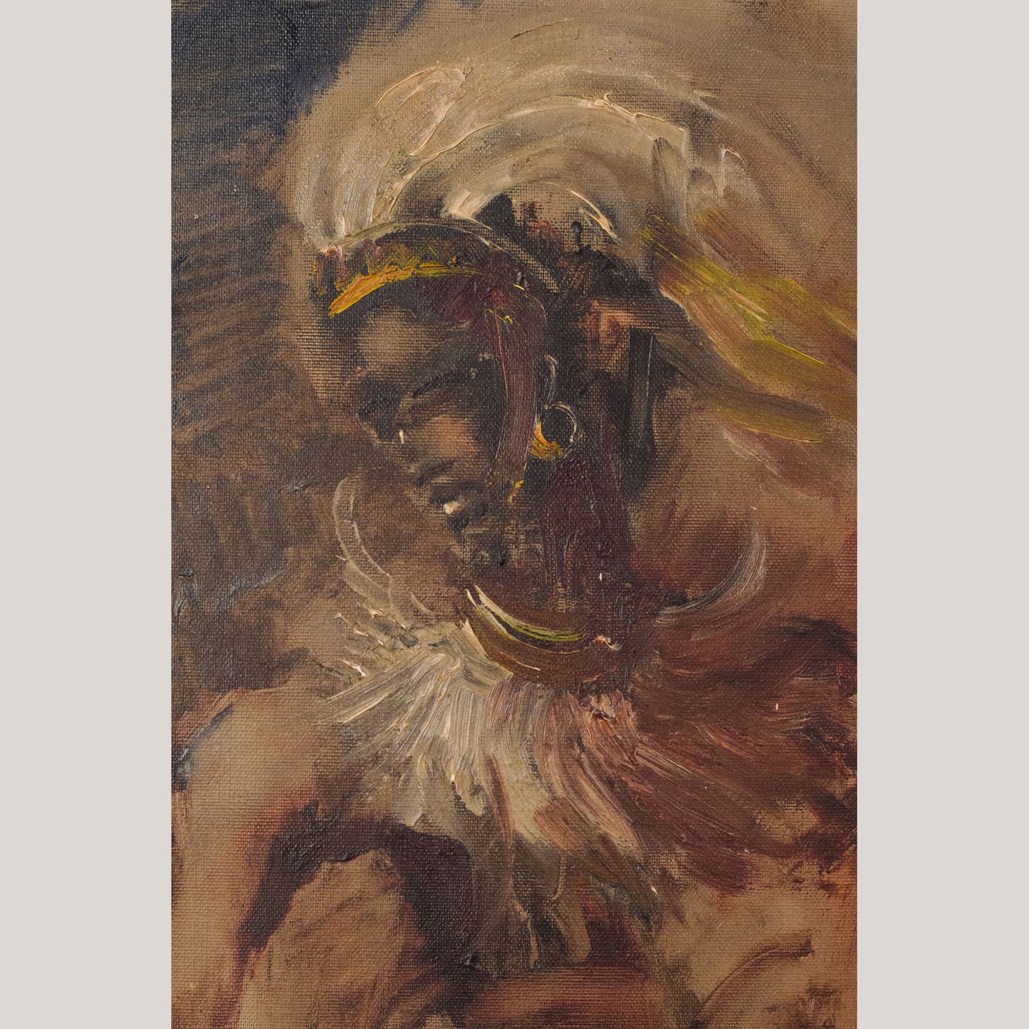 Mid Century - African Dancing Warrior with Cockerel