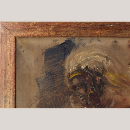 Mid Century - African Dancing Warrior with Cockerel