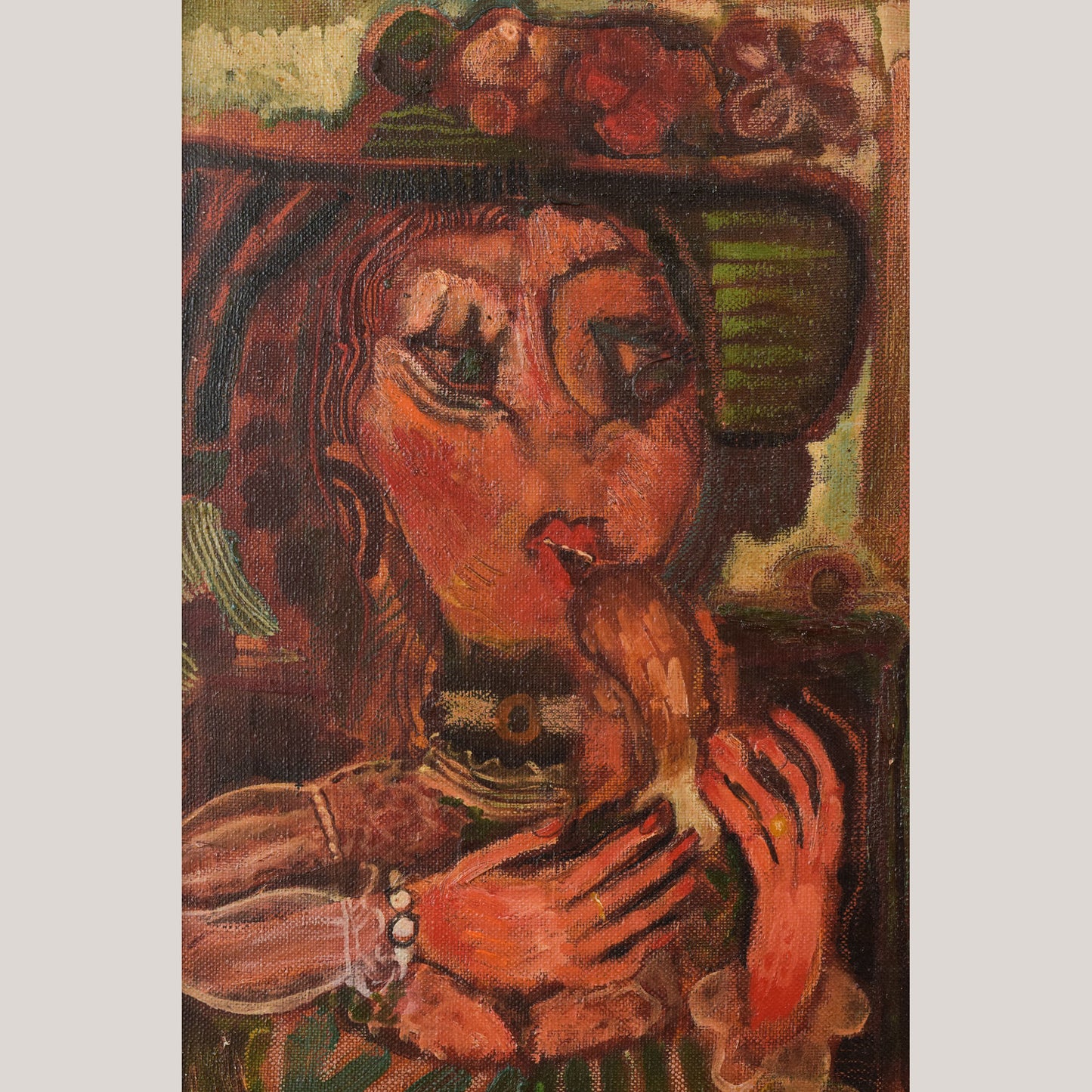 Couple Having Lunch - Oil on Canvas