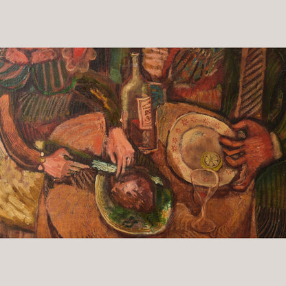 Couple Having Lunch - Oil on Canvas