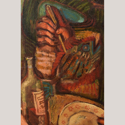 Couple Having Lunch - Oil on Canvas