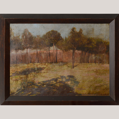Golden Landscape with Distant Settlement, reminiscent of Orange Road, Tarpon Springs (c. 1893)