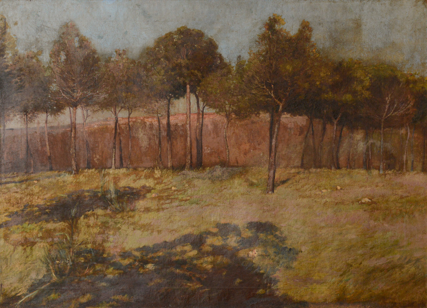 Golden Landscape with Distant Settlement, reminiscent of Orange Road, Tarpon Springs (c. 1893)