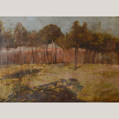 Golden Landscape with Distant Settlement, reminiscent of Orange Road, Tarpon Springs (c. 1893)