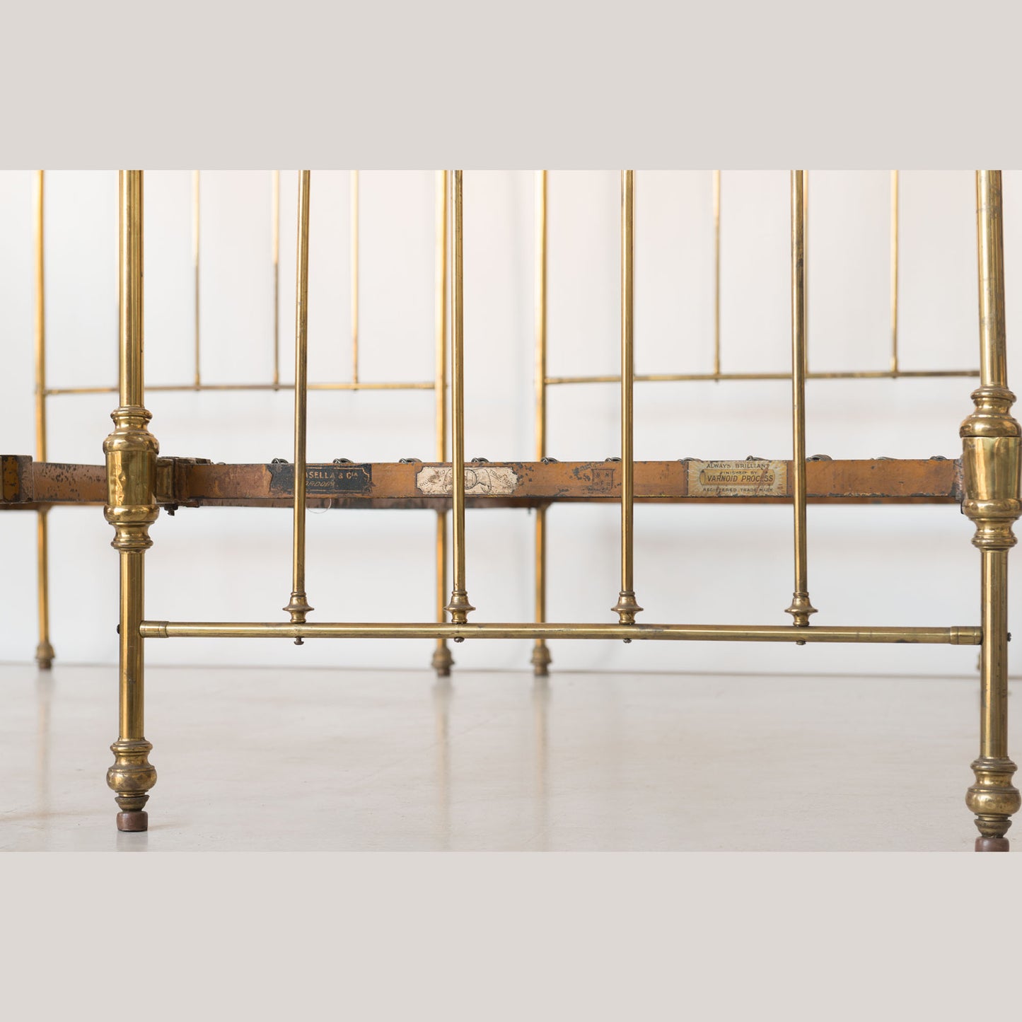 Pair of Antique Edwardian Brass Twin Beds