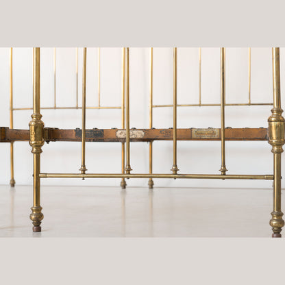 Pair of Antique Edwardian Brass Twin Beds