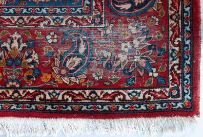 Mashhad Rug With Flowers and Birds - Large - Vintage