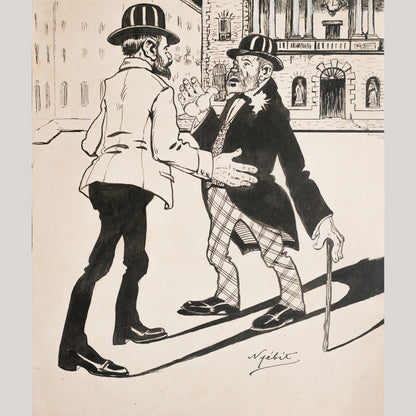 Spanish or Catalan Satirical Cartoon Studies – Unidentified Artists