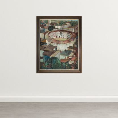 Impressionist oil painting with cubist Influence – Historic Bullring - Signed & Dated