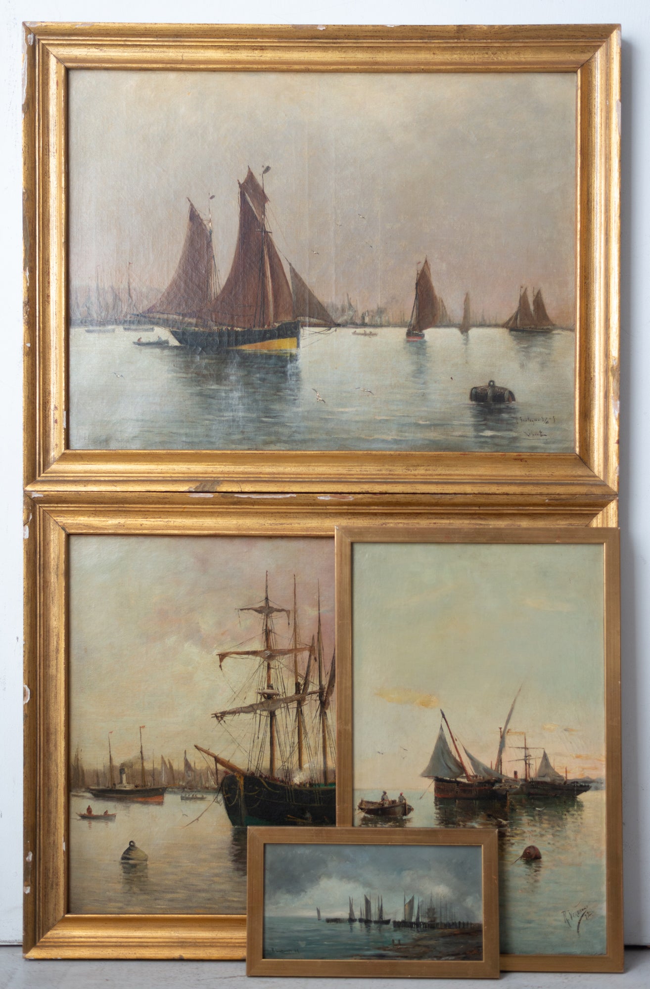 Collection of Four - 19th Century Marine Paintings  - Various Artists