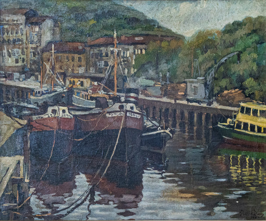 Impressionist harbour Scene