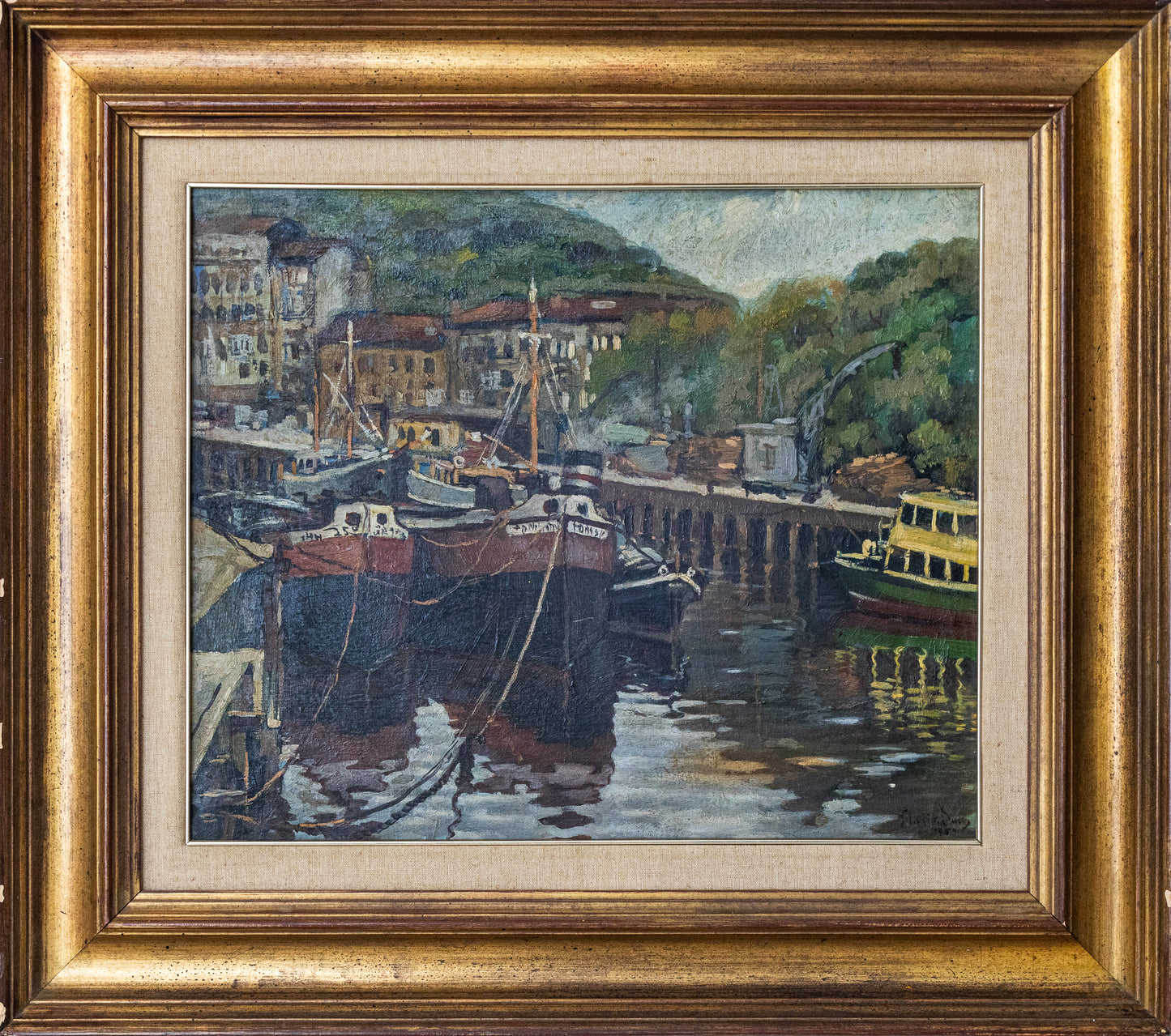 Impressionist harbour Scene