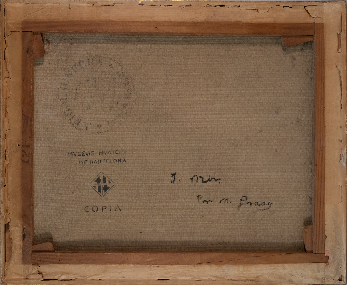 Jaquim Mir - Study of a Church - Stamped Reverse Mvseos Mvnicipa De Barcelona Copia