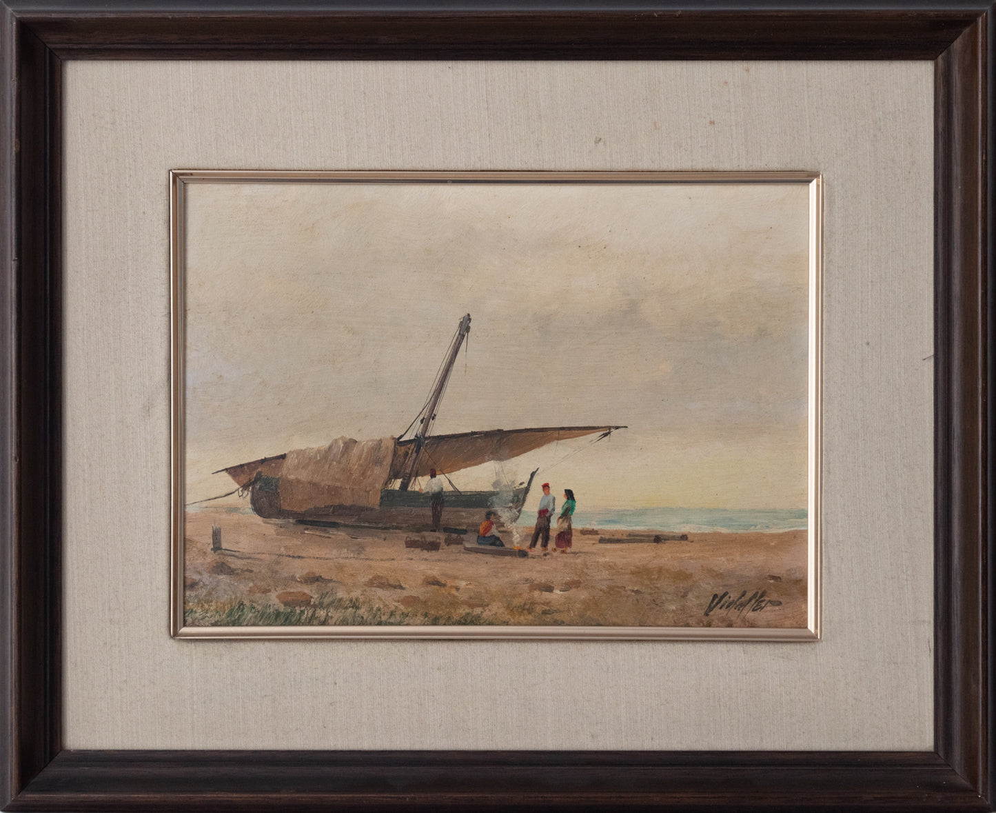 Mediterranean fishing boat - Beach scene