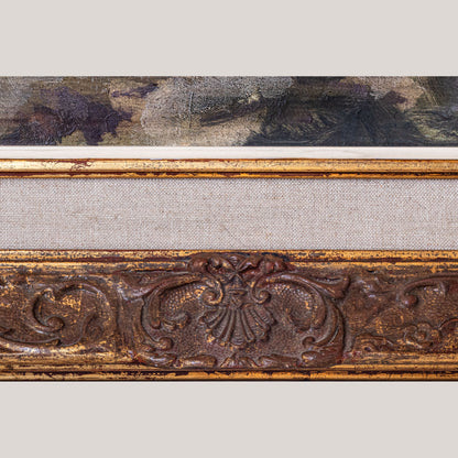 Harvesting the crop - Large Frame Post Impressionist Oil
