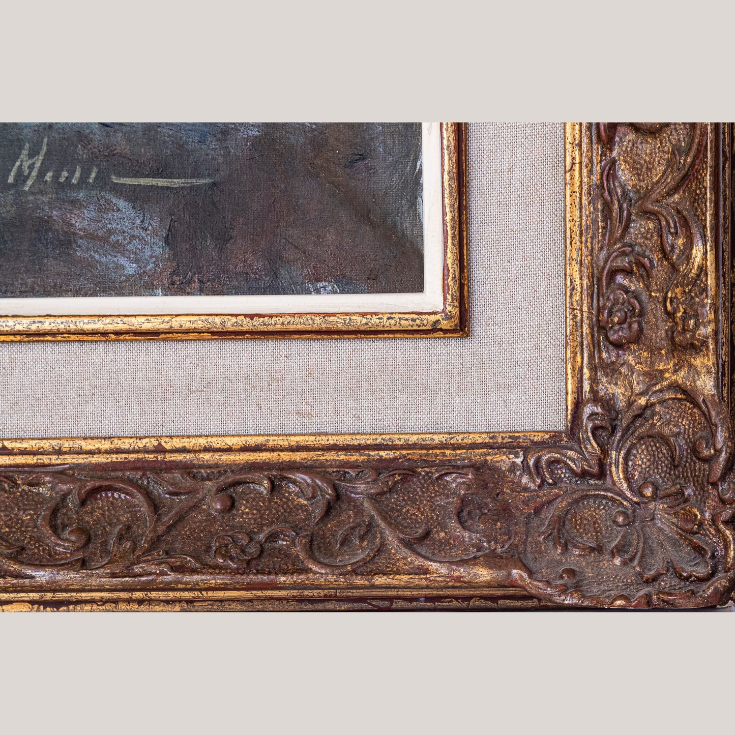 Harvesting the crop - Large Frame Post Impressionist Oil