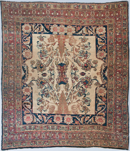 Large Unusual Hand Woven Rug - Antique Kerman or Mashad