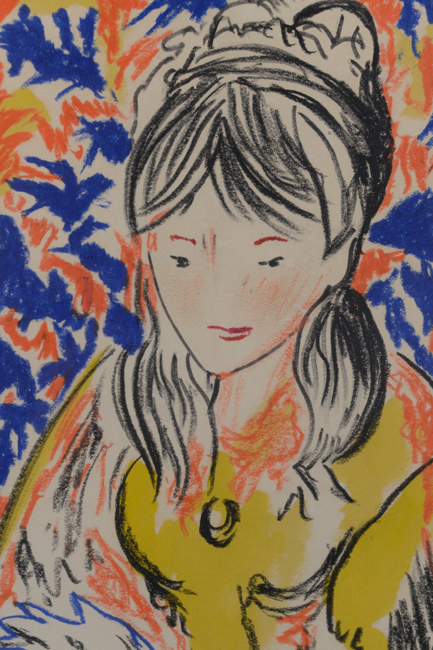 Henri Matisse - Follower - Crayon Study of a Girl