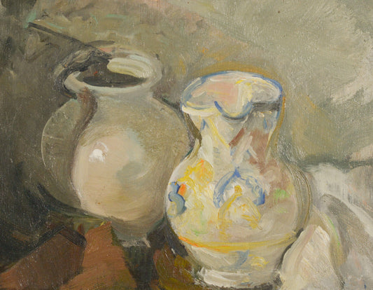 Colourist still life of Jug and Vase - Oil