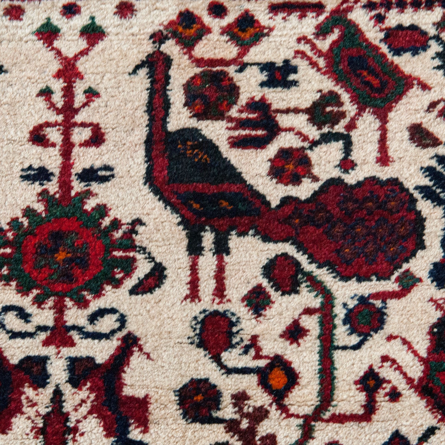 Vintage Hand-Knotted Rug with Tree of Life Design - 159 cm -124 cm