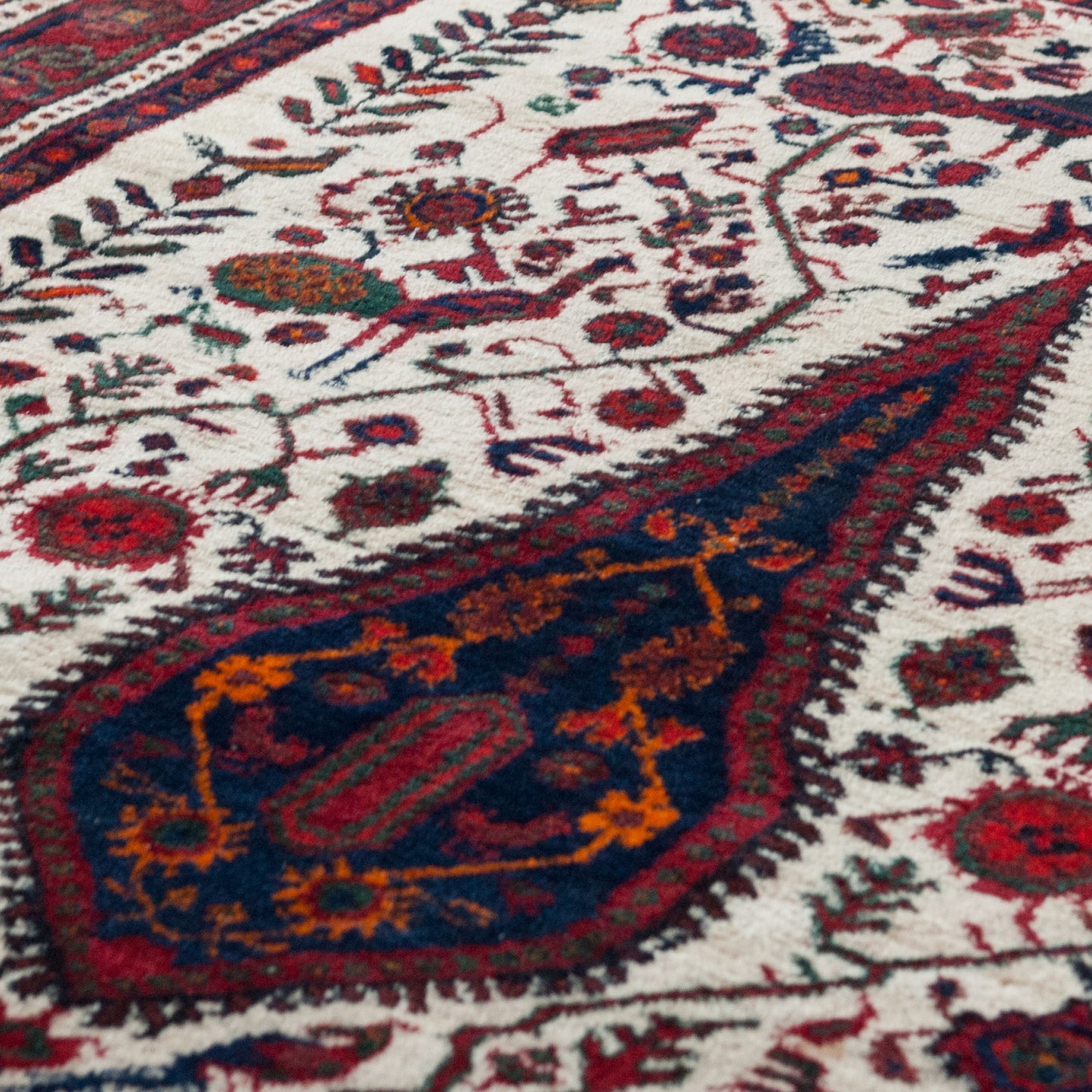 Vintage Hand-Knotted Rug with Tree of Life Design - 159 cm -124 cm