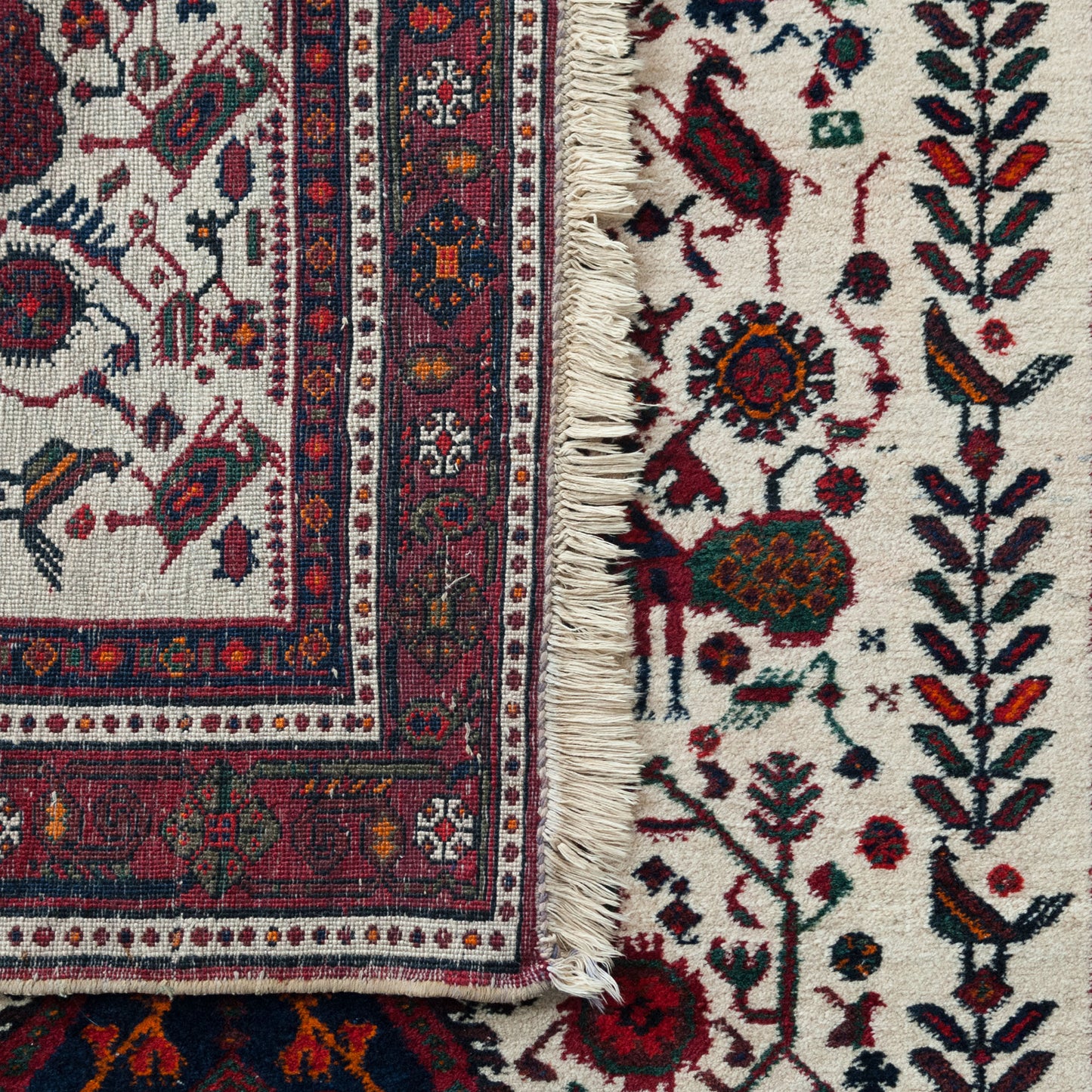 Vintage Hand-Knotted Rug with Tree of Life Design - 159 cm -124 cm