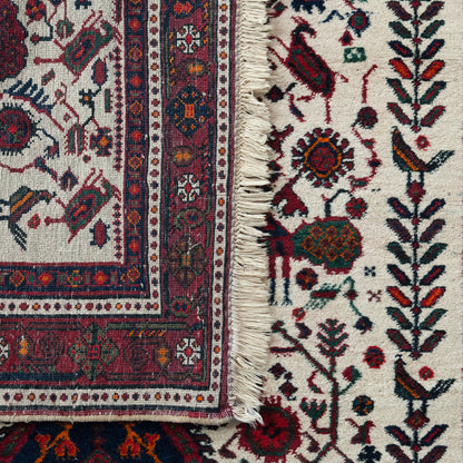 Vintage Hand-Knotted Rug with Tree of Life Design - 159 cm -124 cm