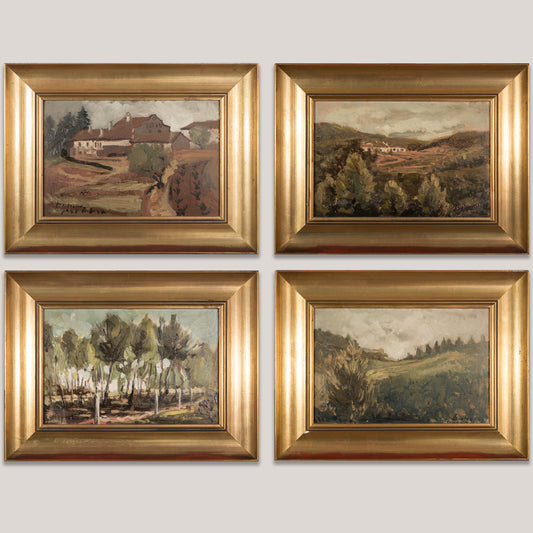 Four Framed Impressionist Landscape Oils - Signed