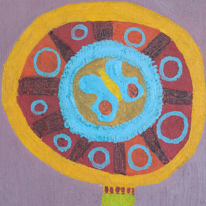 Abstract Floral Landscape – Mid Century Oil on Canvas