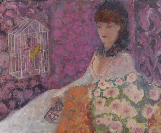 Pierre Bonnard - Follower - Portrait of a Woman with a Birdcage - Modern Decorative