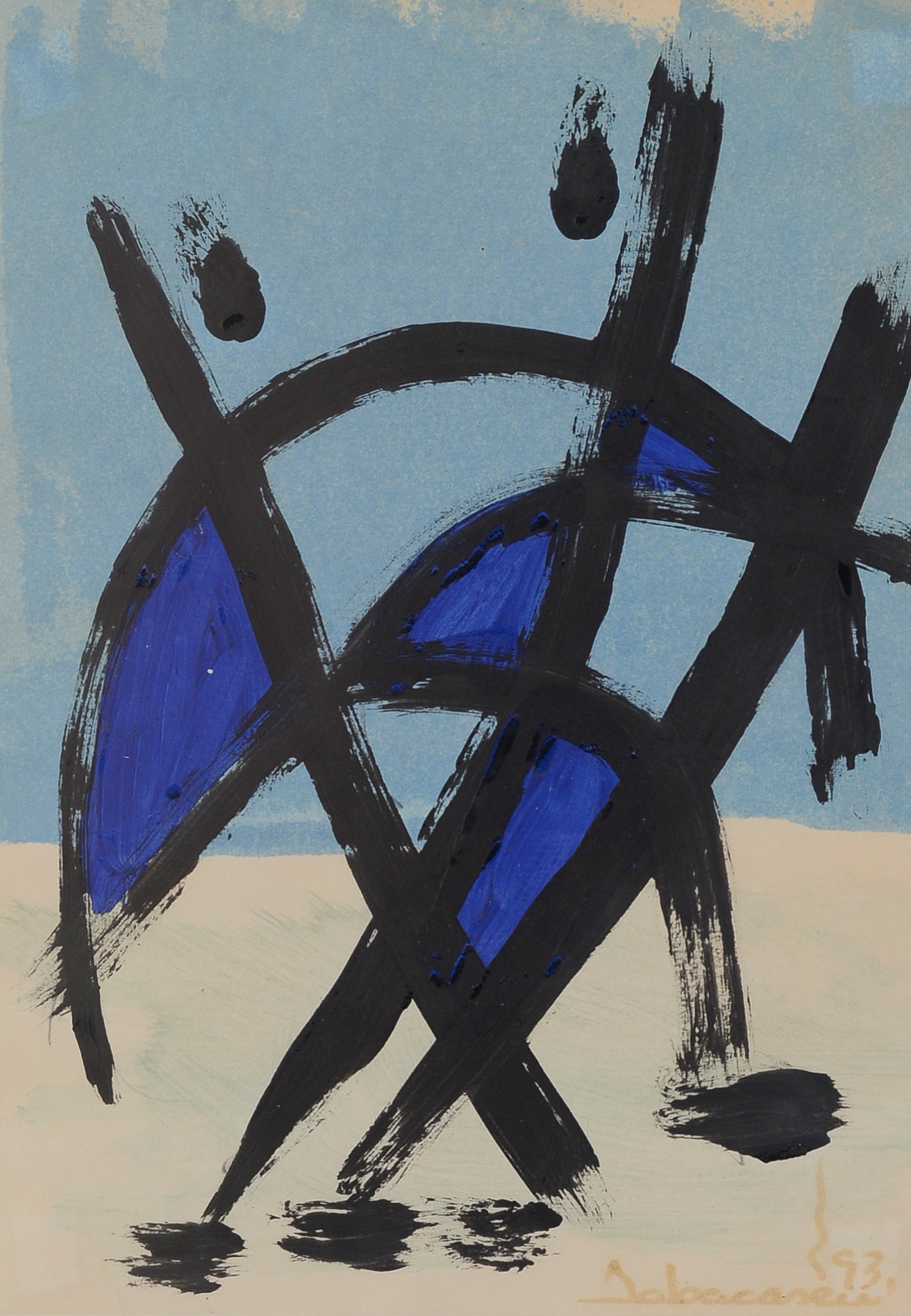 Abstract Figurative Composition – Artist Unidentified