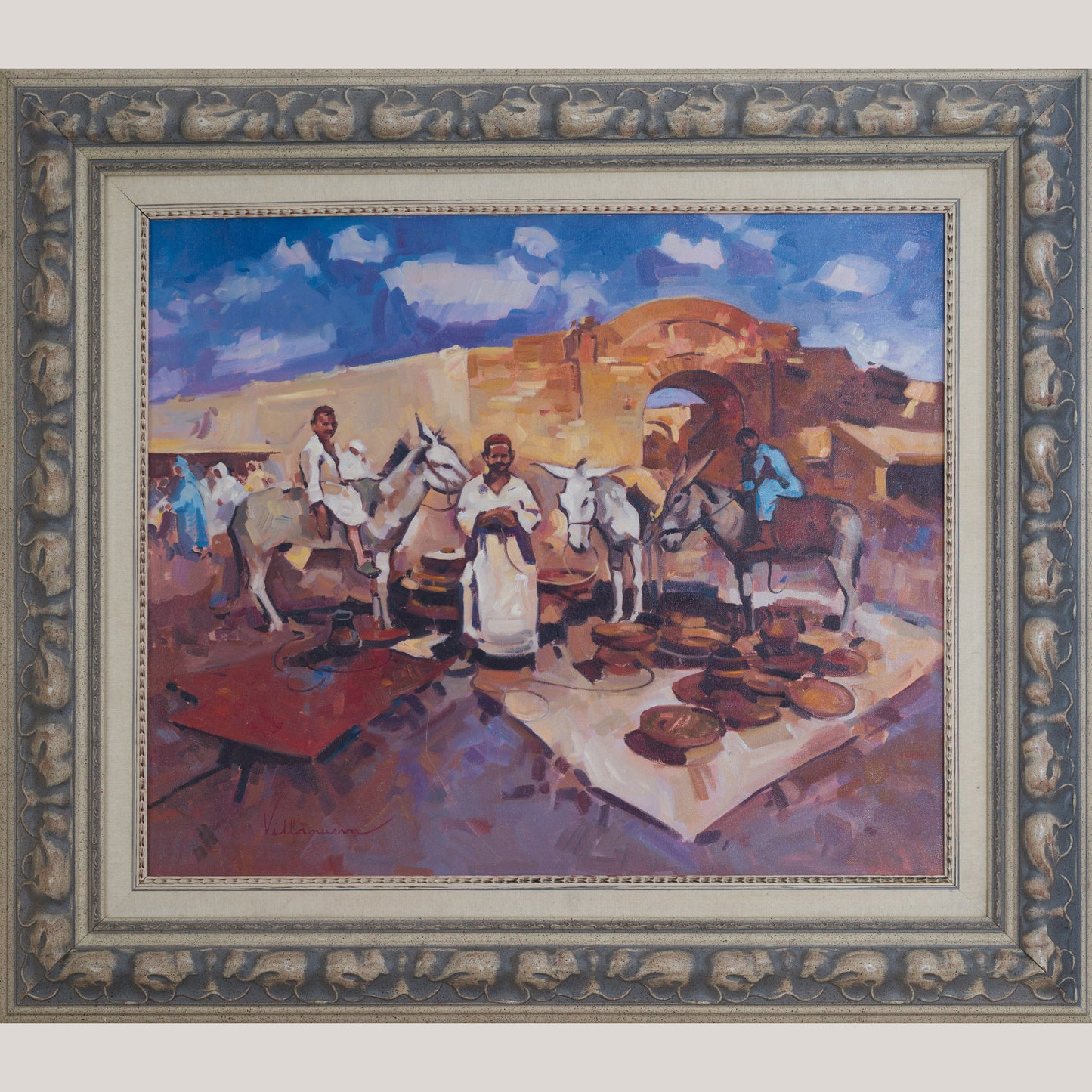 Antonio Villanueva – Moroccan Market Scene (b. 1940)