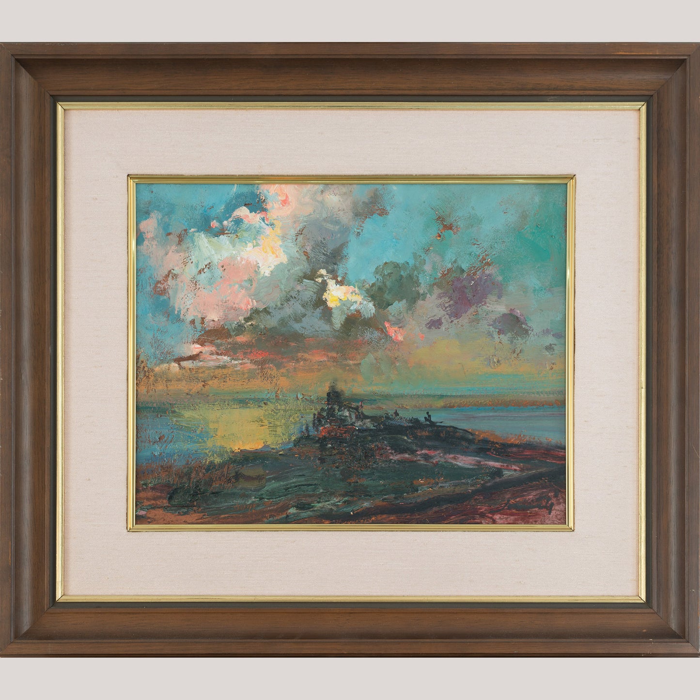 Expressive Impressionist Coastal Sunset Cloud Study - Oil Painting