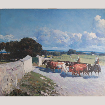 Cattle Drive Beneath a Southern Sky - Oil on Canvas