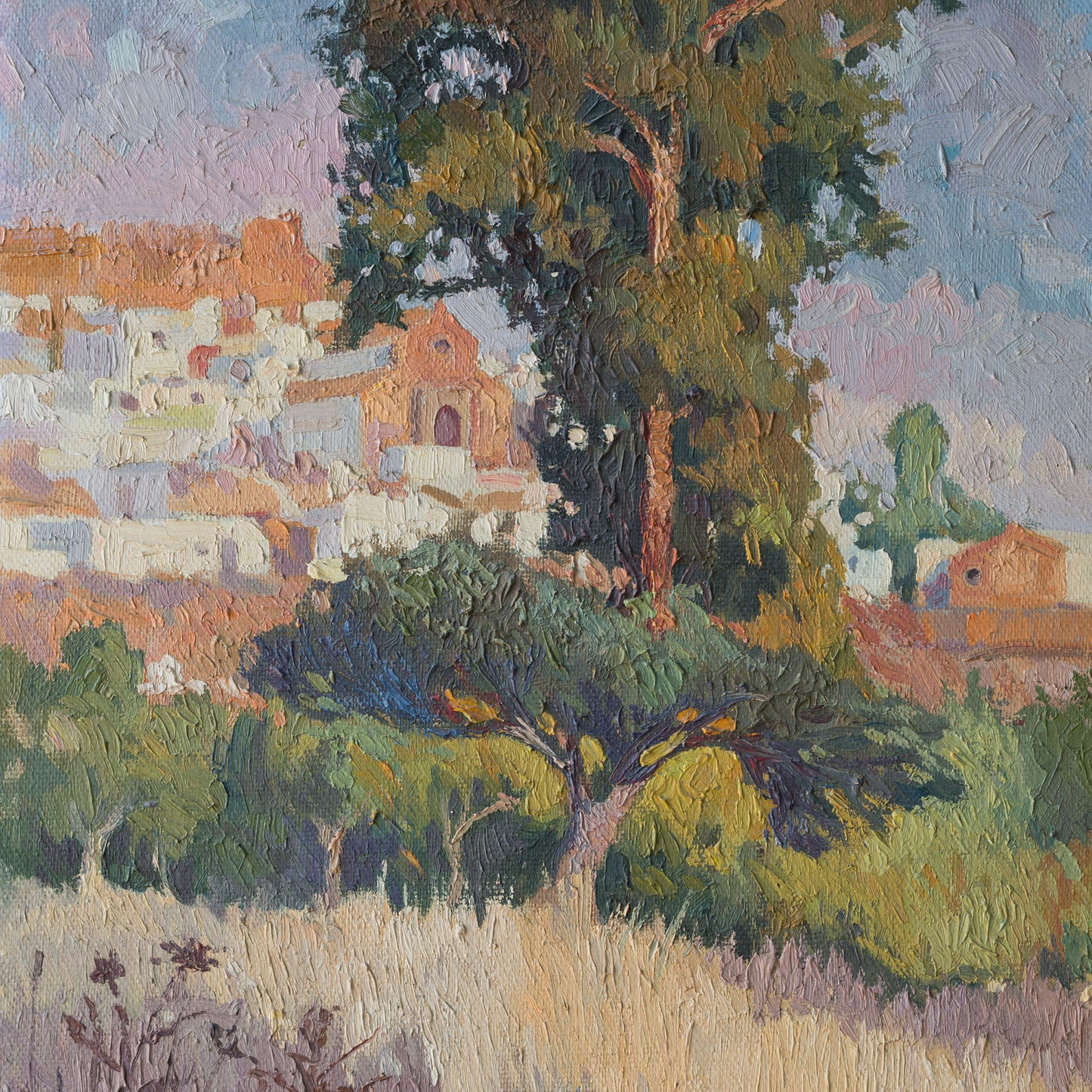 Landscape of Alcalá de los Gazules - Impressionist Oil on Canvas