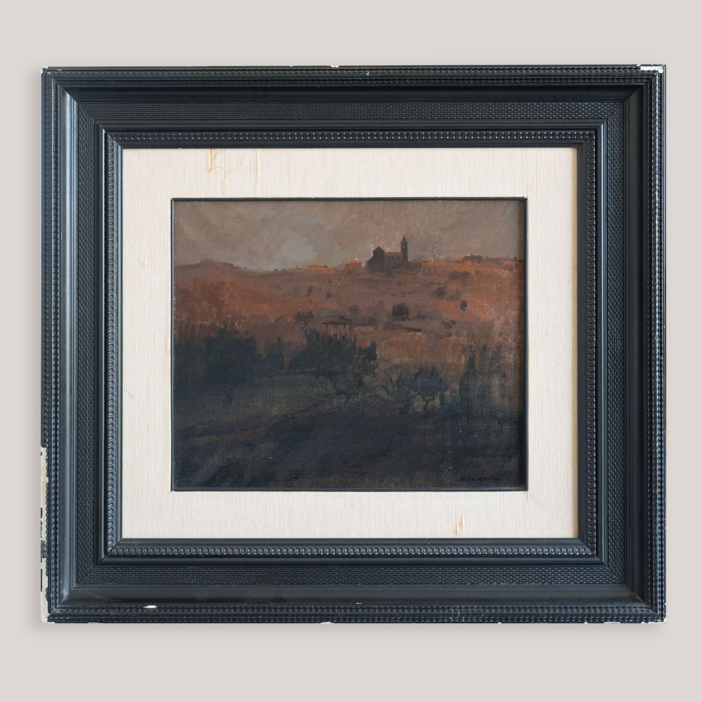 Atmospheric Landscape in Ochre Tones – Oil on Canvas