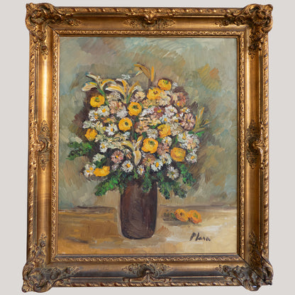 Radiant Blooms in Golden Light – Floral Still Life by Francesca Plasa