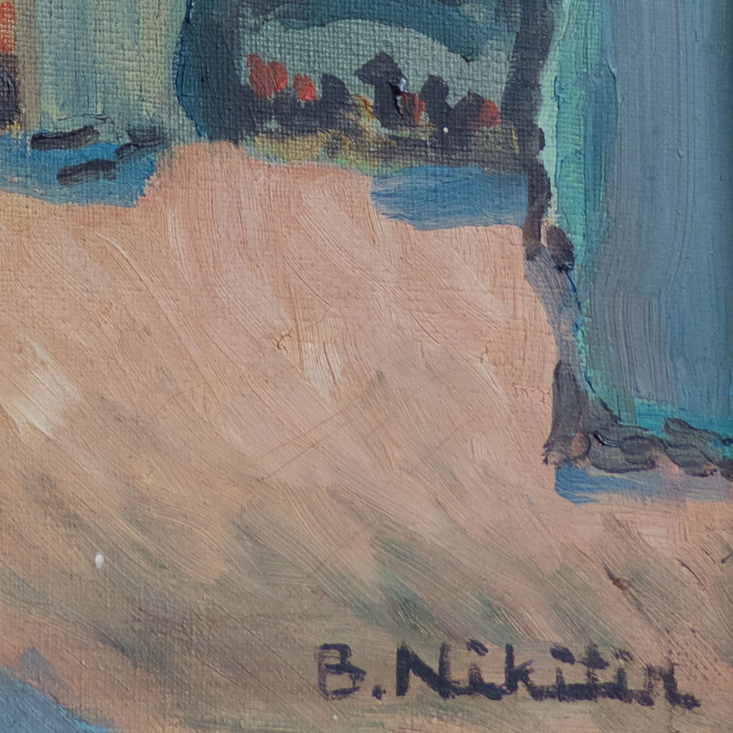 Mid-Century Berne Clock Tower Cityscape – Original Oil Painting