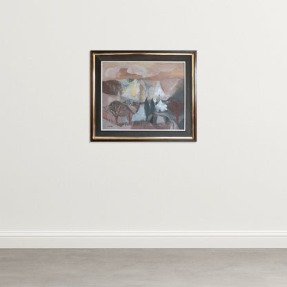 Mid-Century Catalan Landscape – Original Mixed Media by Tomàs Bel