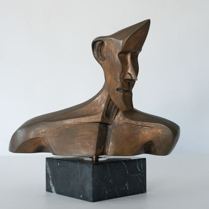 Modernist Bronze Bust – Signed Fabregat