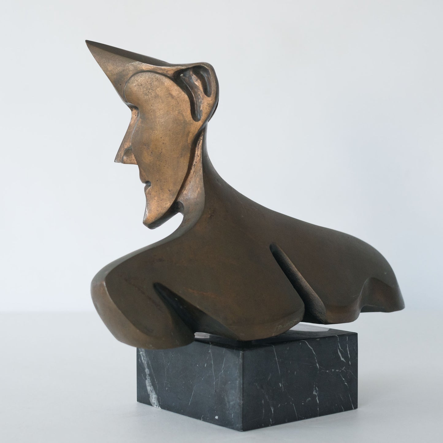 Modernist Bronze Bust – Signed Fabregat