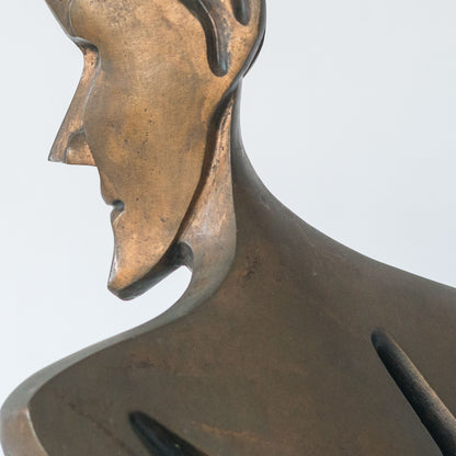 Modernist Bronze Bust – Signed Fabregat