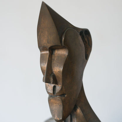 Modernist Bronze Bust – Signed Fabregat