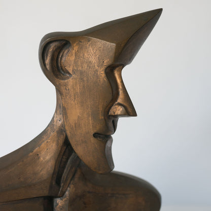 Modernist Bronze Bust – Signed Fabregat