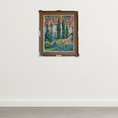 Mediterranean Village Scene – Ramón Moscardó – Original Oil on Canvas
