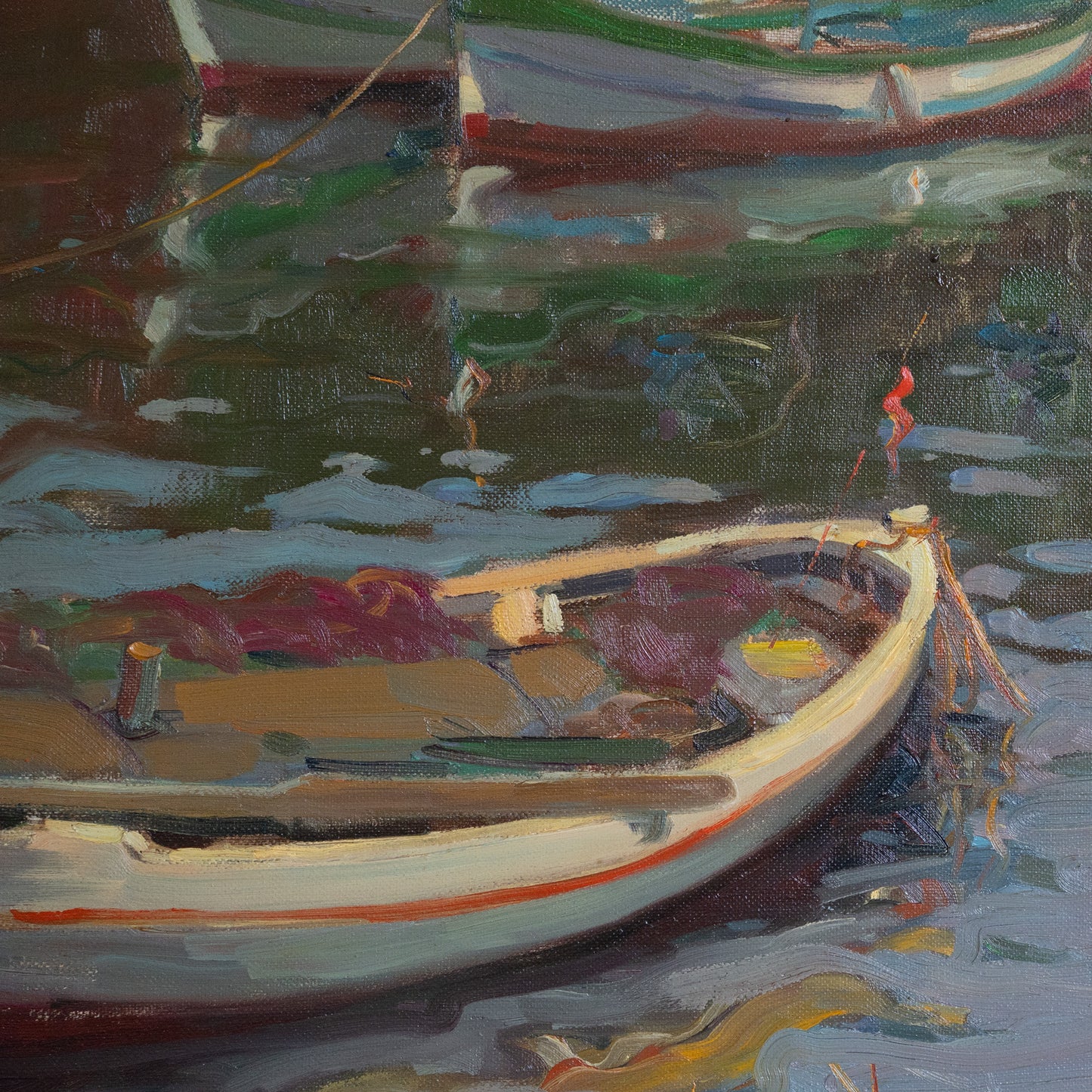 Post Impressionist Painting - Fishing Boats in Harbor by Josep Munné