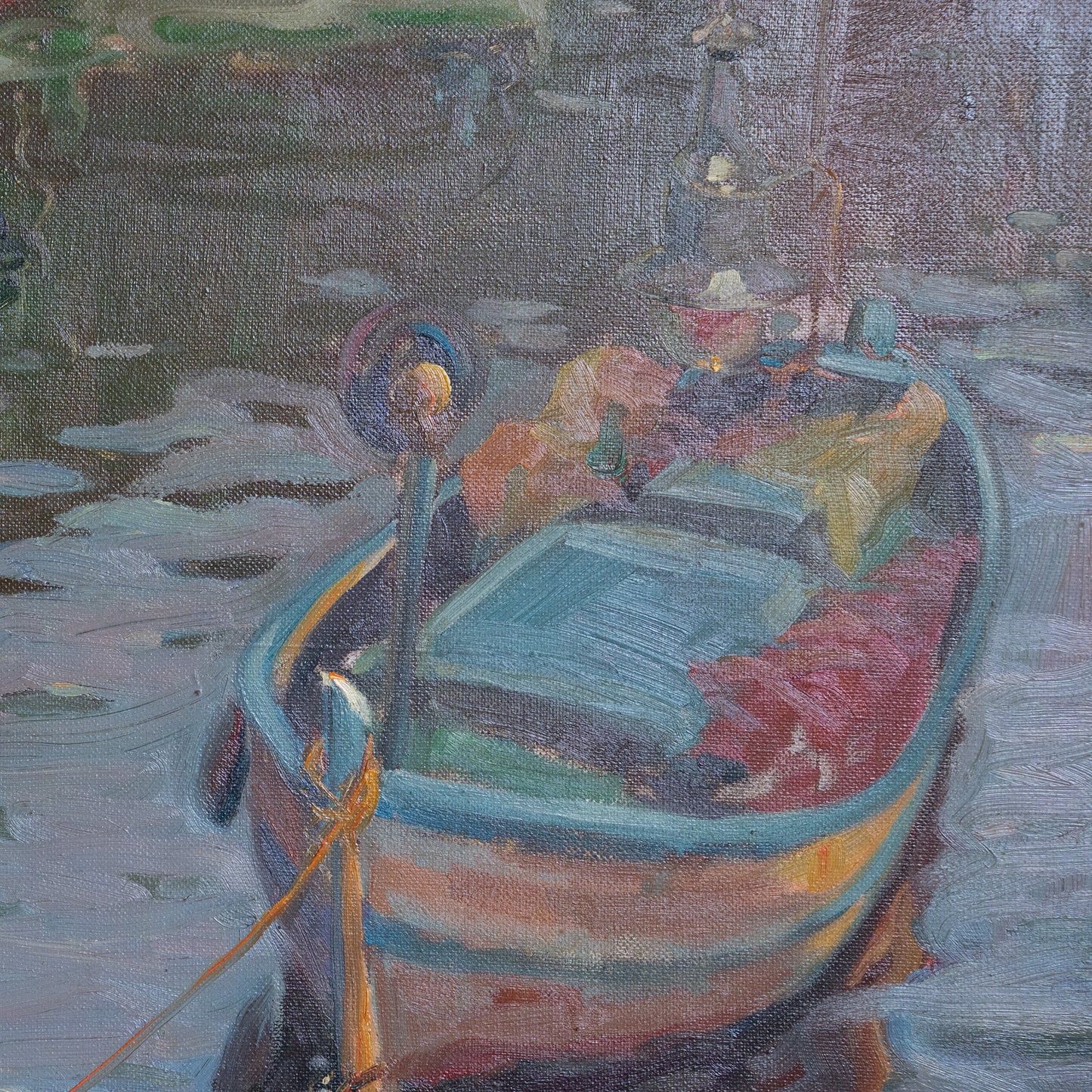 Post Impressionist Painting - Fishing Boats in Harbor by Josep Munné