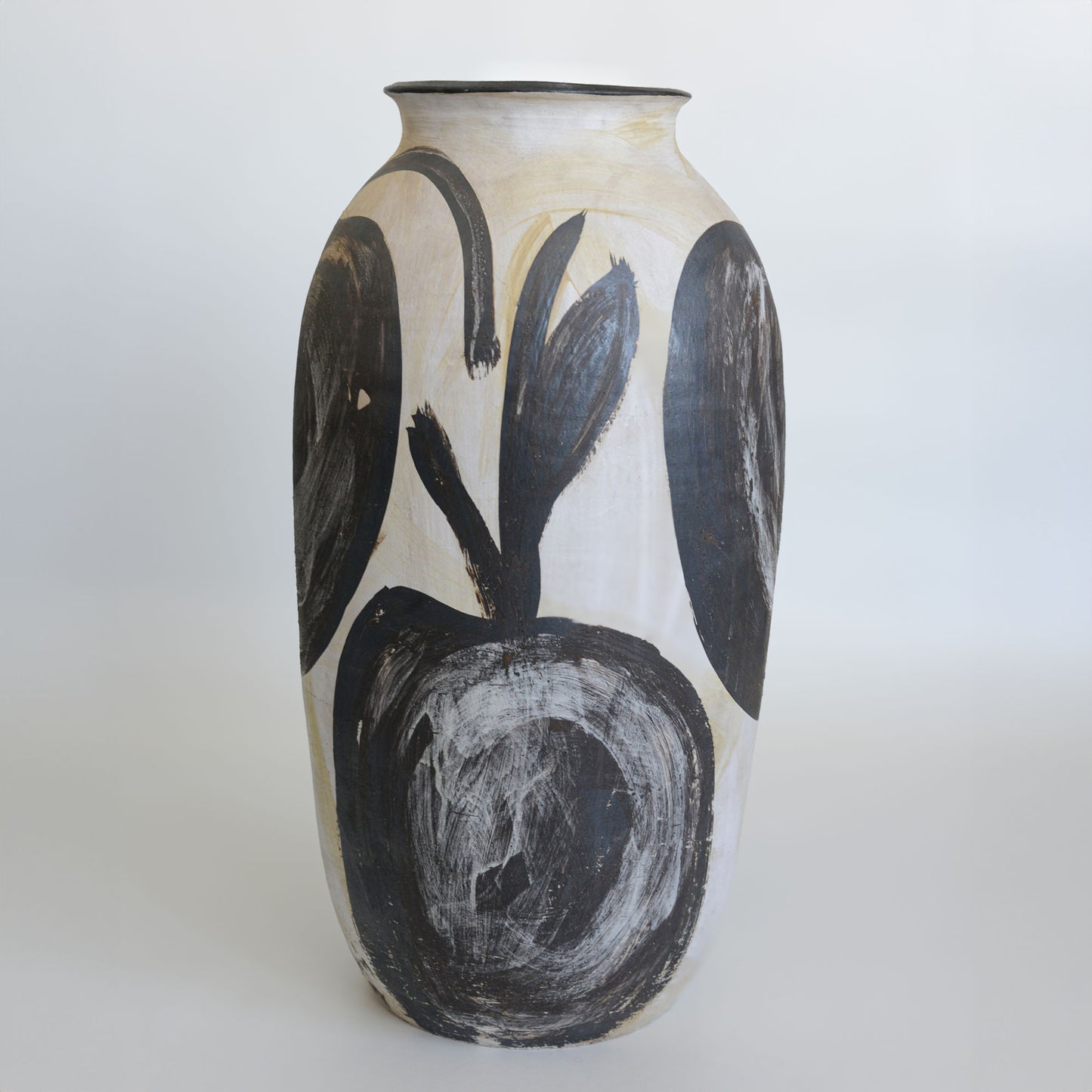 Abstract Black and White Studio Pottery Vase