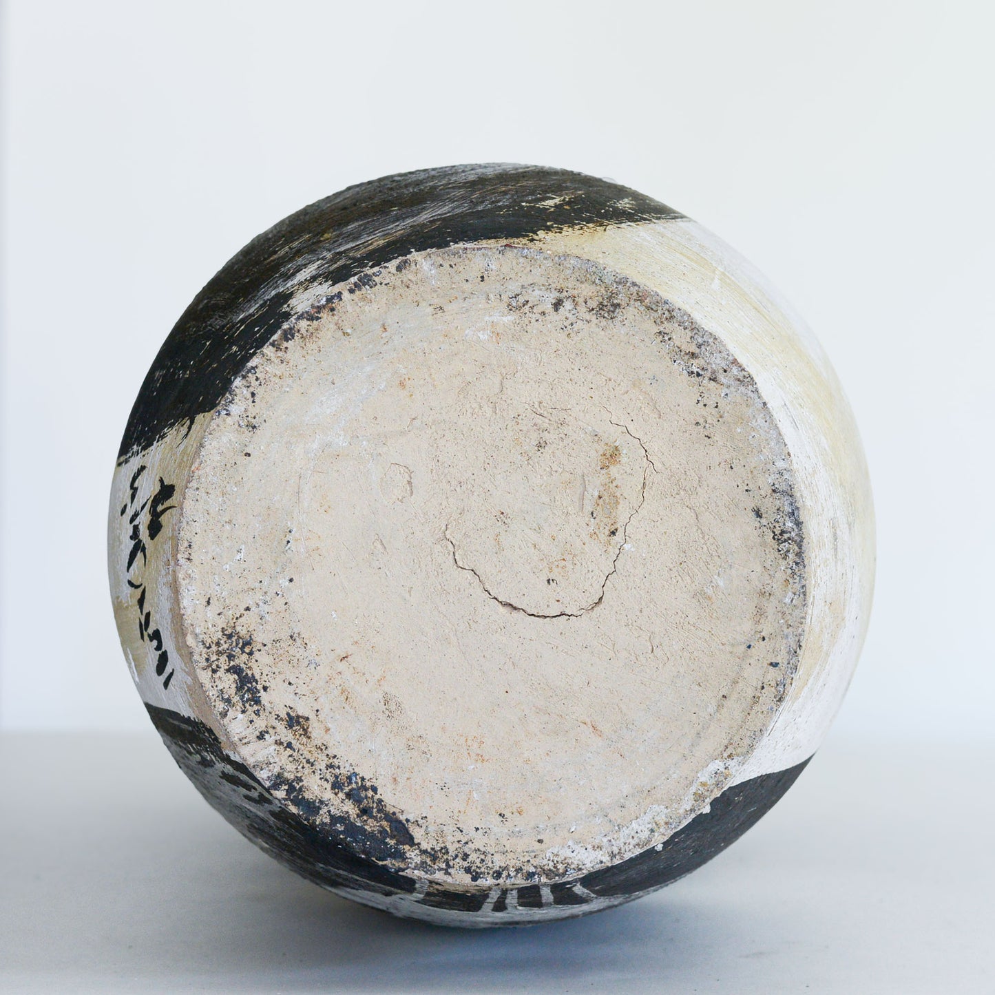 Abstract Black and White Studio Pottery Vase