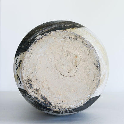 Abstract Black and White Studio Pottery Vase